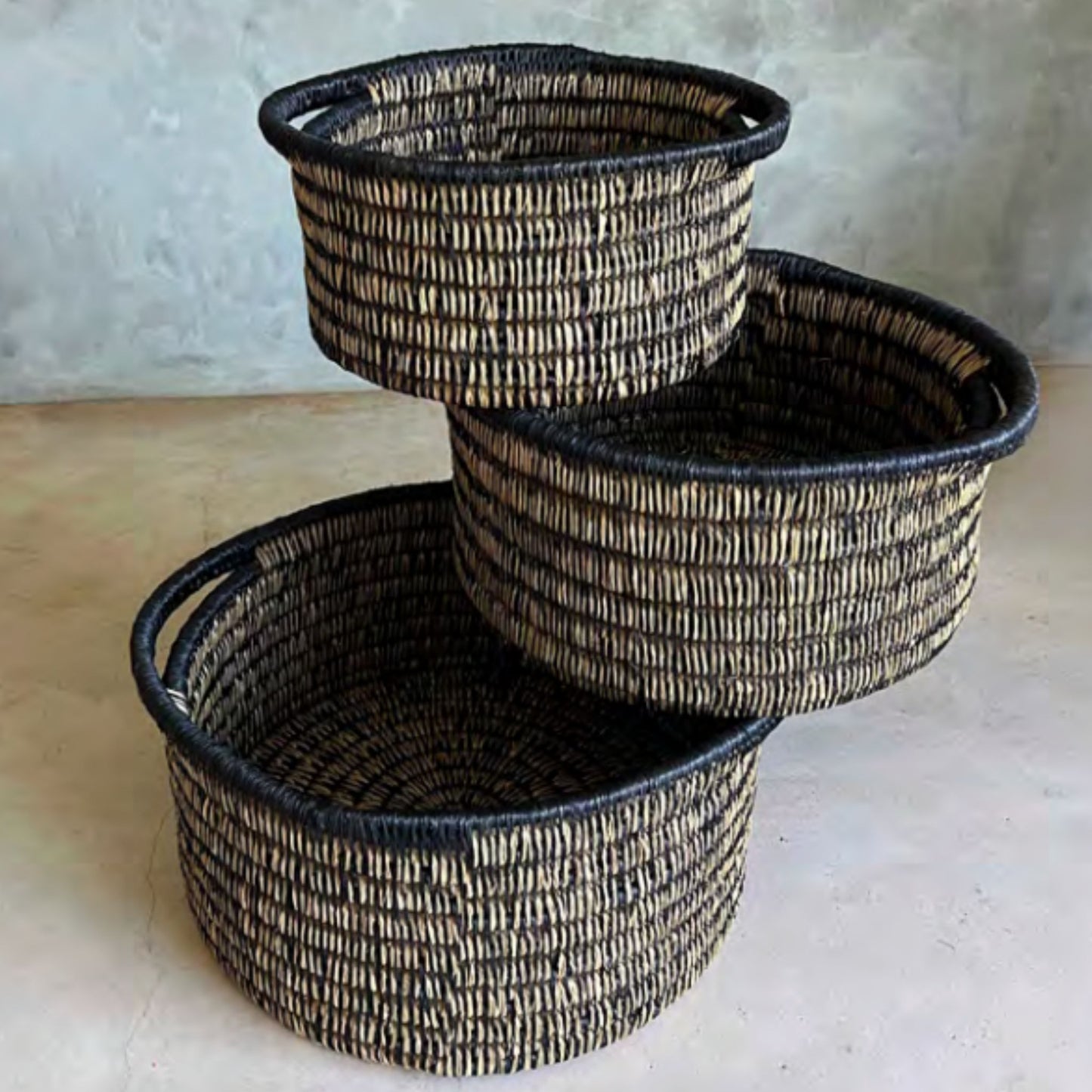 Lindi lavumisa grass storage baskets with handles